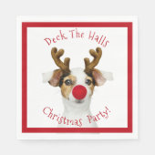 Deck The Halls - Funny Dog - Christmas Party - Serviette (Vorderseite)