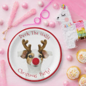 Deck the halls, Funny Dog, Weihnachts-Party Pappteller (Party)