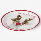 Deck the halls, Funny Dog, Weihnachts-Party Pappteller (Schrägansicht)