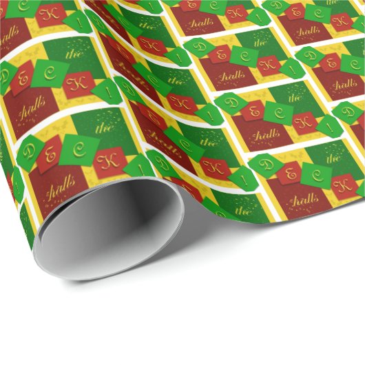 "Deck the Halls" Geschenkpapier (Rolleneckpunkt)