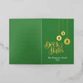 "Deck the Halls" Green Faltfoil Holiday Card (Äußere Ablage)