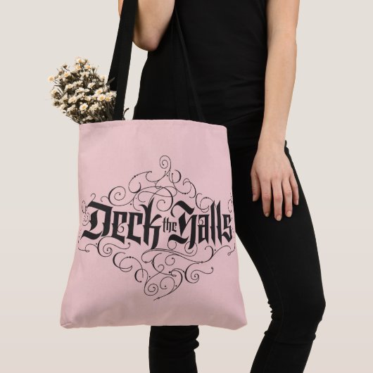 Deck the Halls Luxury Letting Blush Pink Black Tasche (Von Nahem)
