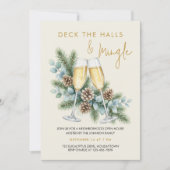 Deck the Halls Mingle Champagner Feierparty Einladung (Vorderseite)