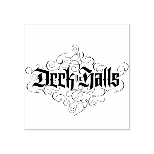 Deck the Halls mit eleganter Weihnachtskalligraphi Gummistempel (Prägung)