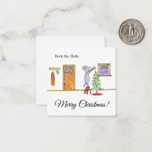 Deck The Halls Mitteilungskarte (Vorderseite/Rückseite Beispiel)