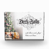 Deck the Halls Moderne Weihnachten individualisier Fotoblock (Vorderseite)