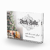 Deck the Halls Moderne Weihnachten individualisier Fotoblock (Rechts)