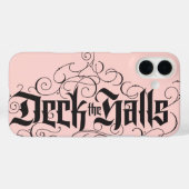 Deck the Halls Moderne Weihnachtsbriefe Rosa Case-Mate iPhone Hülle (Rückseite (Horizontal))