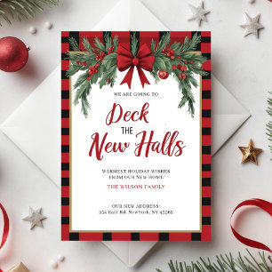 Deck The Halls Neue Adresse Umzug Feiertagskarte