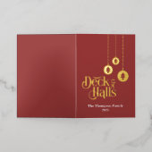 "Deck the Halls" Red Foll Foil Holiday Card (Äußere Ablage)