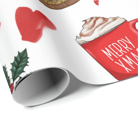 Deck the Halls Spaß Food Christmas Geschenkpapier (Rolleneckpunkt)