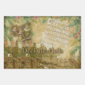 "Deck the Halls" Vintag Geschenkpapier Set (Vorderseite)
