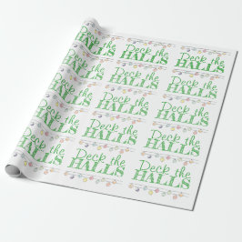 Deck the Halls Wasserfarbe Weihnachtsschmuck Geschenkpapier
