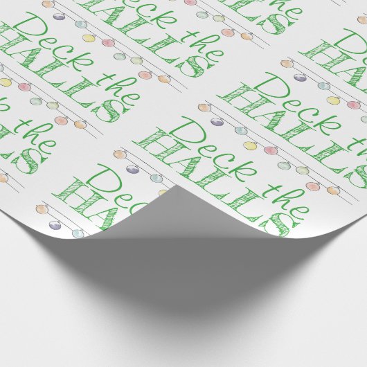 Deck the Halls Wasserfarbe Weihnachtsschmuck Geschenkpapier (Ecke)