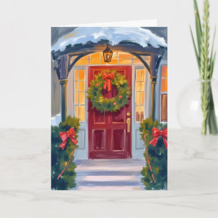 Deck the Halls Weihnachts-Winterfeiertag Gemalt Feiertagskarte