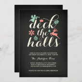 Deck The Halls Weihnachtsfeiertag Einladung (Vorne/Hinten)