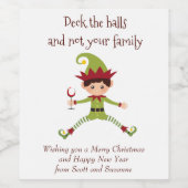 Deck the Halls Wine Funny Wine Label Weinetikett (Einzelnes Label)