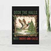 Deck The Halls With Ducks And Calls Christmas Hunt Karte (Vorderseite)