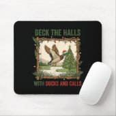 Deck The Halls With Ducks And Calls Christmas Hunt Mousepad (Mit Mouse)