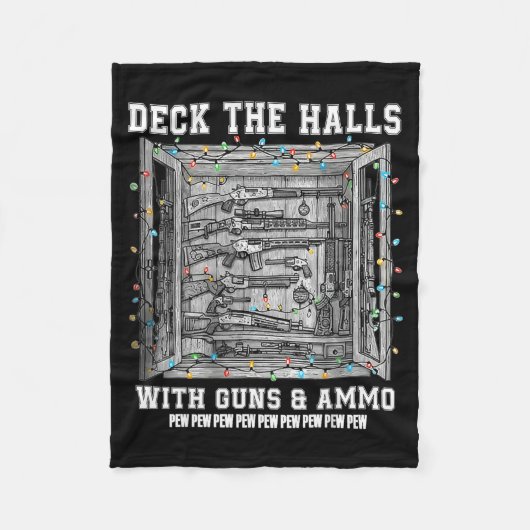 Deck The Halls With Guns &amp; Ammo  Fleecedecke (Vorderseite)