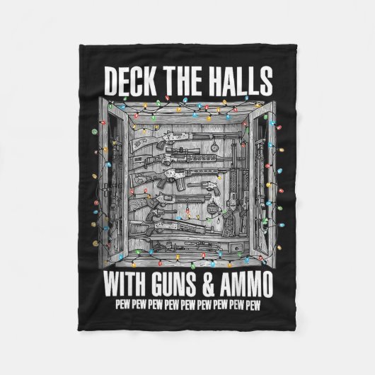 Deck The Halls With Guns & Ammo Fleecedecke (Vorderseite)
