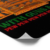 Deck The Halls With Guns &amp; Ammo Funny Christma Poster (Ecke)