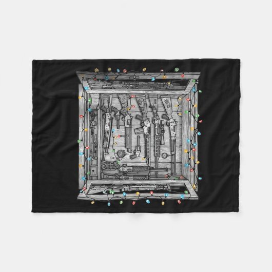 Deck The Halls With Guns &amp; Ammo (on Back)  Fleecedecke (Vorderseite (Horizontal))