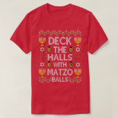 Deck The Halls With Matzo Balls, Ugly Christmas Sw T-Shirt (Design vorne)