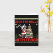 Deck The Halls With Trash Raccoon Ugly Christmas S Karte (Gelbe Blume)