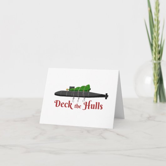Deck the Hulls - Sub Christmas Tree Card Dankeskarte (Vorderseite)