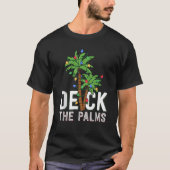 Deck the Palm Tree Lights Tropical Hawaii Family C T-Shirt (Vorderseite)