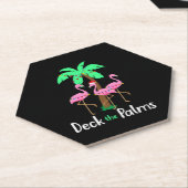 Deck The Palm Trees Flamingo Weihnachtsfest Spaß Untersetzer (angewinkelt)