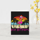 Deck The Palms Christmas Flamingo Palm Tree Trocal Karte (Gelbe Blume)