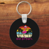 Deck The Palms Christmas Flamingo Palm Tree Trocal Schlüsselanhänger (Vorderseite)