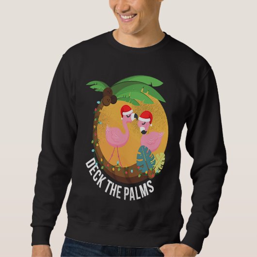 Deck the Palms Flamingo Christmas Sweatshirt (Vorderseite)