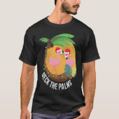 Deck the Palms Flamingo Christmas T-Shirt (Vorderseite)