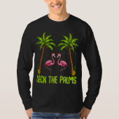 Deck The Palms Flamingo Christmas Tree Animal Bird T-Shirt (Vorderseite)