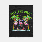 Deck The Palms Flamingo Trocal Christmas Lights Fleecedecke (Vorderseite)