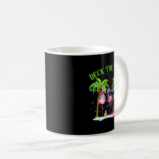 Deck The Palms Flamingo Trocal Christmas Lights  Kaffeetasse (VorderseiteRechts)