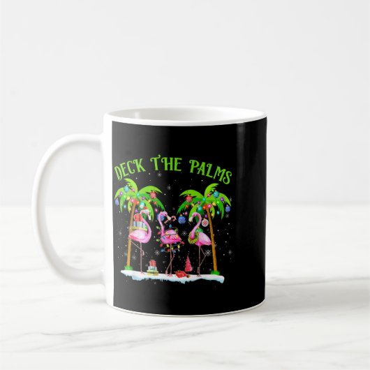 Deck The Palms Flamingo Trocal Christmas Lights Kaffeetasse (Links)