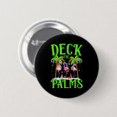 Deck The Palms Flamingo Trocal Christmas Lights Pa Button (Vorne & Hinten)