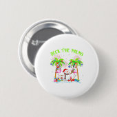 Deck The Palms Flamingo Trocal Christmas Lights Pa Button (Vorne & Hinten)