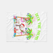 Deck The Palms Flamingo Trocal Christmas Lights Pa Fleecedecke (Vorderseite (Horizontal))