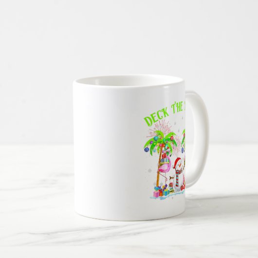 Deck The Palms Flamingo Trocal Christmas Lights Pa Kaffeetasse (VorderseiteRechts)