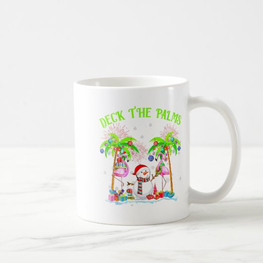 Deck The Palms Flamingo Trocal Christmas Lights Pa Kaffeetasse (Rechts)