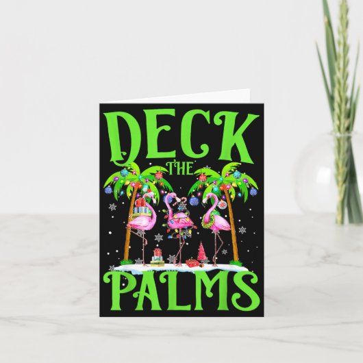 Deck The Palms Flamingo Trocal Christmas Lights Pa Karte (Vorderseite)