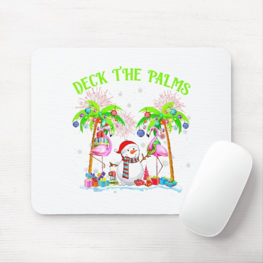 Deck The Palms Flamingo Trocal Christmas Lights Pa Mousepad (Mit Mouse)