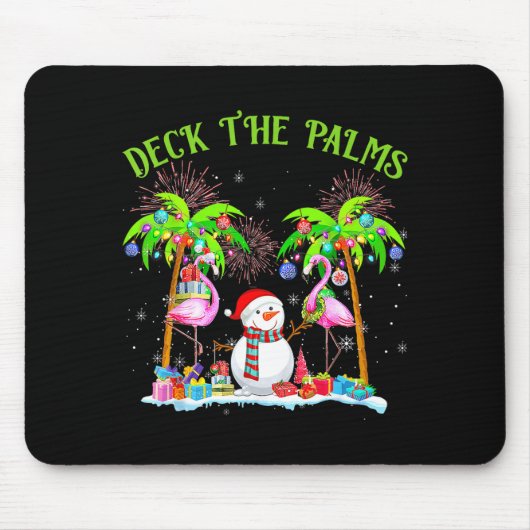 Deck The Palms Flamingo Trocal Christmas Lights Pa Mousepad (Vorne)