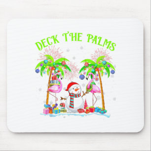 Deck The Palms Flamingo Trocal Weihnachtsbeleuchtu Mousepad
