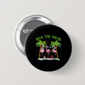 Deck the Palms Flamingo Tropical Christmas Lights Button (Vorne & Hinten)